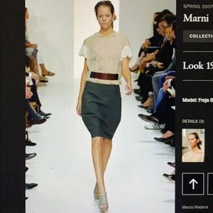 MARNI army green midi skirt